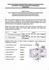 BERITA ACARA HASIL PENELITIAN BERKAS BAKAL CALON DUKUH NGELO